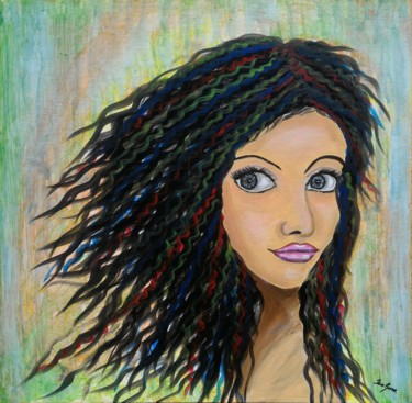 Peinture intitulée "Lina.jpg" par Isalyne, Œuvre d'art originale, Acrylique