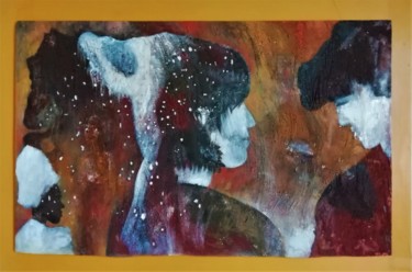 Painting titled "Comme un regard" by Isabelle Doxis, Original Artwork, Acrylic Mounted on Other rigid panel