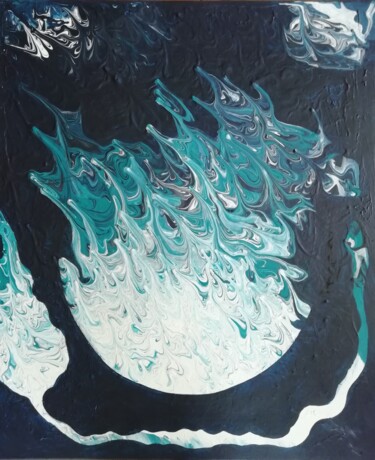 Peinture intitulée "Bulle d'océan" par Isabelle Doxis, Œuvre d'art originale, Acrylique