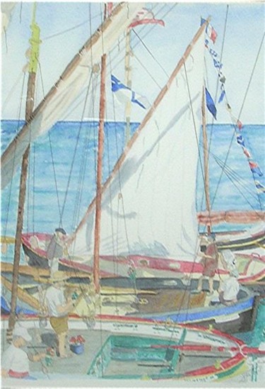 Peinture intitulée "La mer en fête" par Isabelle Dumorel, Œuvre d'art originale