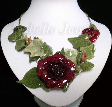 Artigianato intitolato "fiori rose rosse, n…" da I Fiori Di Isabelle Jewels, La Natura Ne, Opera d'arte originale