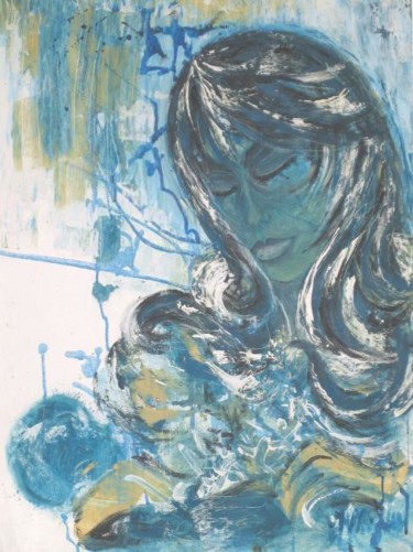 Painting titled "Etre mère" by Isabelle Mignot, Original Artwork