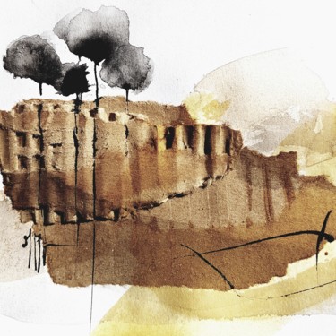 Картина под названием "Terra nostra (9)" - Isabelle Mignot, Подлинное произведение искусства, Чернила