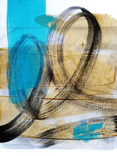 Painting titled "La vie ... intensém…" by Isabelle Mignot, Original Artwork, Ink Mounted on Wood Stretcher frame