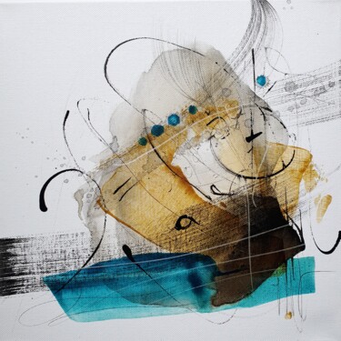 Malarstwo zatytułowany „Musique en tête (6)…” autorstwa Isabelle Mignot, Oryginalna praca, Atrament Zamontowany na Drewniana…