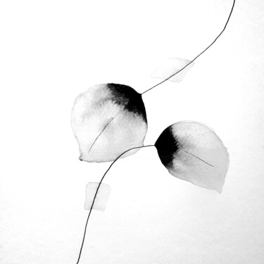 Картина под названием "Tes lèvres plume su…" - Isabelle Mignot, Подлинное произведение искусства, Чернила