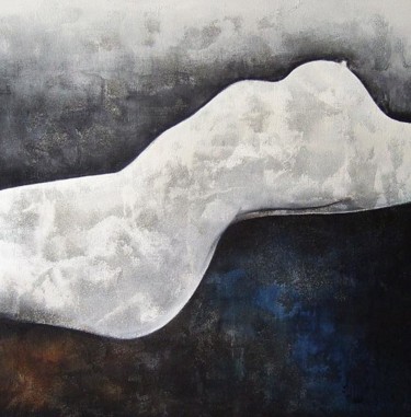 Painting titled "Caress of moonlight" by Isabelle Mignot, Original Artwork, Oil