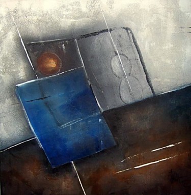 Painting titled "Tempo bleu" by Isabelle Mignot, Original Artwork, Acrylic