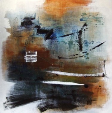 Peinture intitulée "Carré d'ailleurs 3" par Isabelle Mignot, Œuvre d'art originale, Huile