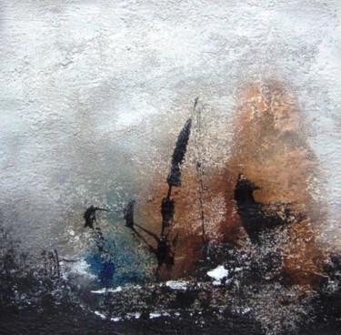 Painting titled ""Tant que l'eau cou…" by Isabelle Mignot, Original Artwork, Oil