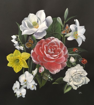 Peinture intitulée "Mon printemps confi…" par Isabelle Molinard, Œuvre d'art originale, Acrylique