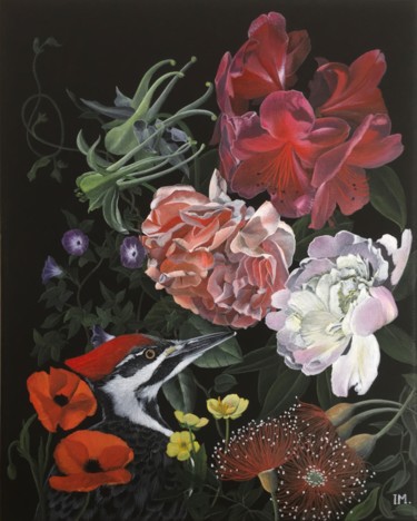 Pintura intitulada "Printemps noir 2" por Isabelle Molinard, Obras de arte originais, Acrílico