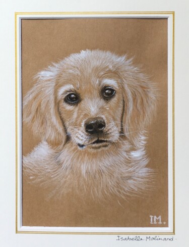 Painting titled "Golden retriever 22" by Isabelle Molinard, Original Artwork, Watercolor