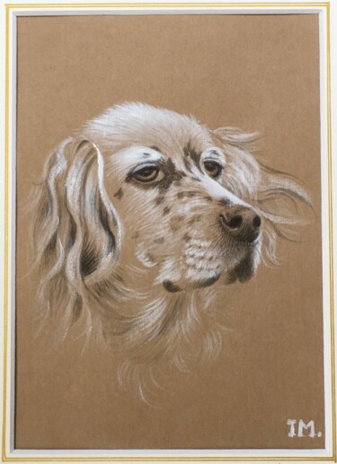 Painting titled "Setter anglais 22" by Isabelle Molinard, Original Artwork, Watercolor