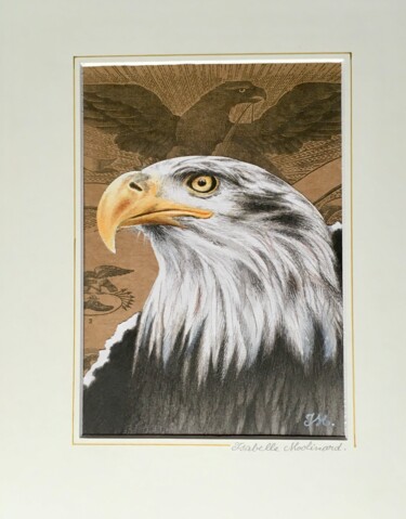 Painting titled "Aigle 1" by Isabelle Molinard, Original Artwork, Watercolor