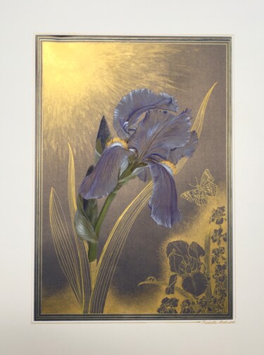 Malarstwo zatytułowany „Iris irisé” autorstwa Isabelle Molinard, Oryginalna praca, Akryl
