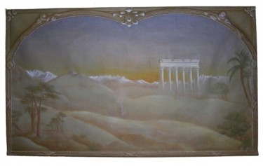 Pittura intitolato "Désert couchant" da Isabelle Molinard, Opera d'arte originale, Olio