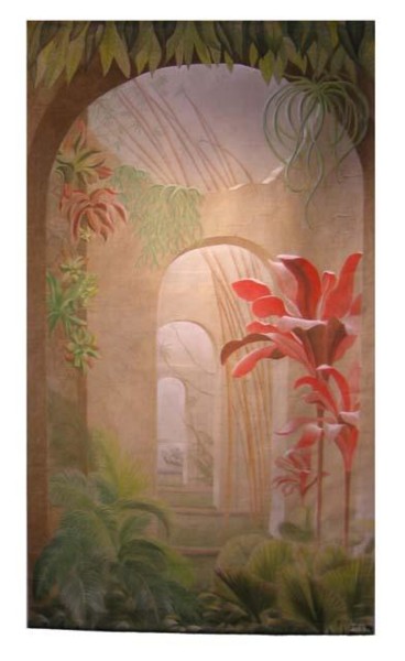 Ζωγραφική με τίτλο "Fleur rouge" από Isabelle Molinard, Αυθεντικά έργα τέχνης, Ακρυλικό
