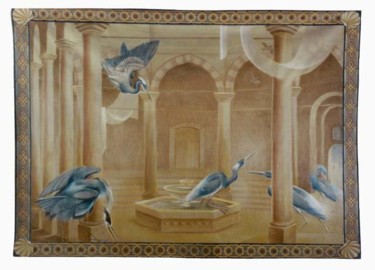 Painting titled "Hammam" by Isabelle Molinard, Original Artwork, Oil