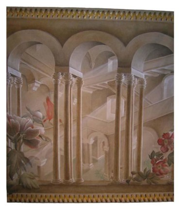 「Triple colonne」というタイトルの絵画 Isabelle Molinardによって, オリジナルのアートワーク, オイル