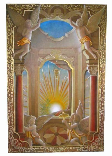 Peinture intitulée "Angelots - Soleil" par Isabelle Molinard, Œuvre d'art originale, Huile