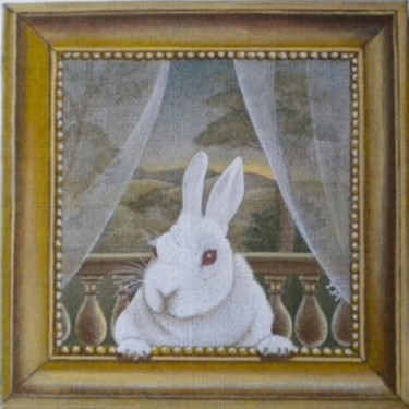 Peinture intitulée "Lili balcon" par Isabelle Molinard, Œuvre d'art originale, Huile