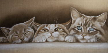 Peinture intitulée "Petit trio n 3" par Isabelle Molinard, Œuvre d'art originale, Acrylique