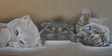 Schilderij getiteld "Trio n 5" door Isabelle Molinard, Origineel Kunstwerk, Acryl