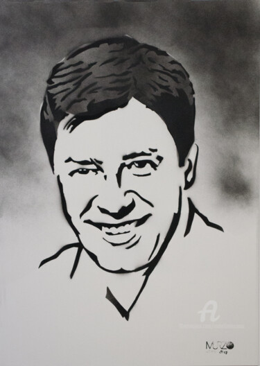 Painting titled "Jerry Lewis" by Murzo, Original Artwork, Spray paint