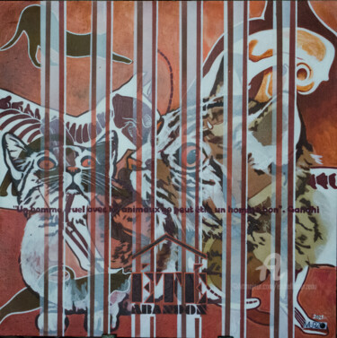 Malarstwo zatytułowany „Tellement mal aimés…” autorstwa Murzo, Oryginalna praca, Akryl Zamontowany na Drewniana rama noszy