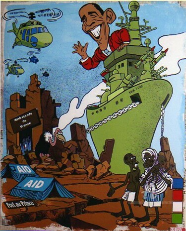 Pintura intitulada "Made in Haiti - Ent…" por Murzo, Obras de arte originais, Acrílico Montado em Armação em madeira