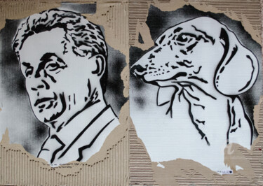 绘画 标题为“Nicolas Sarkozy et…” 由Murzo, 原创艺术品, 喷漆 安装在木板上