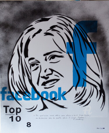 Картина под названием "Sheryl Sandberg hui…" - Murzo, Подлинное произведение искусства, Рисунок распылителем краски Установл…