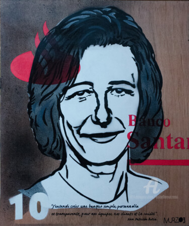 Peinture intitulée "Ana Patricia Botin…" par Murzo, Œuvre d'art originale, Bombe aérosol