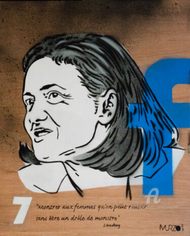Schilderij getiteld "Sheryl Sandberg Top…" door Murzo, Origineel Kunstwerk, Graffiti