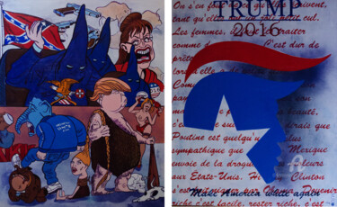Painting titled "Made in U.S.A-Trump…" by Murzo, Original Artwork, Acrylic Mounted on Wood Stretcher frame