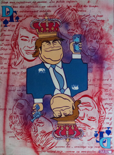 Painting titled "Donald-premier" by Murzo, Original Artwork, Acrylic Mounted on Wood Stretcher frame