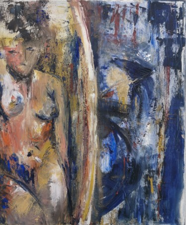 Peinture intitulée "Blue Nude II" par Isabelle Ordonneau, Œuvre d'art originale, Huile