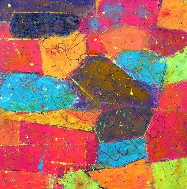 Peinture intitulée "Colore le monde" par Isabelle Rizoud, Œuvre d'art originale, Huile
