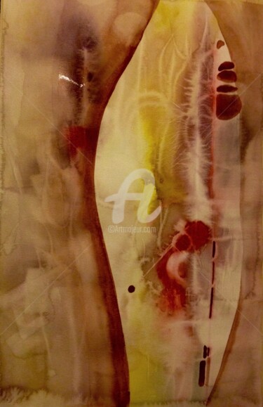 Peinture intitulée "Dans la trame de no…" par Isabelle Szlachta, Œuvre d'art originale, Aquarelle