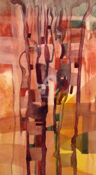 Painting titled "Impressions de Sien…" by Isabelle Szlachta, Original Artwork, Watercolor