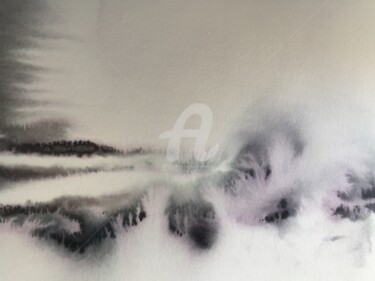 Peinture intitulée "Le son gris de l’au…" par Isabelle Szlachta, Œuvre d'art originale, Aquarelle
