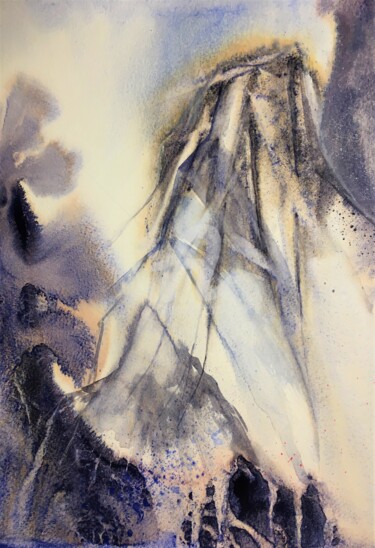 Peinture intitulée "Norvège, Lofoten" par Isabelle Szlachta, Œuvre d'art originale, Aquarelle