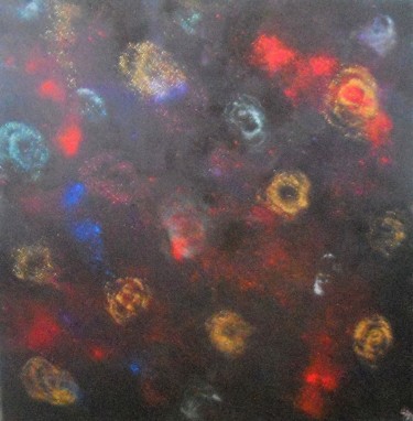 Peinture intitulée "Galaxies Lointaines" par Isabelle Tirard, Œuvre d'art originale, Acrylique