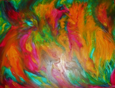 Dessin intitulée "L'oiseau de Paradis" par Isabelle Tirard, Œuvre d'art originale, Pastel