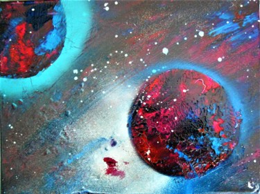 Painting titled "Univers Pourpre" by Isabelle Tirard, Original Artwork, Acrylic
