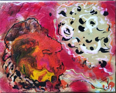 Painting titled "Méditation" by Isabelle Tirard, Original Artwork, Acrylic