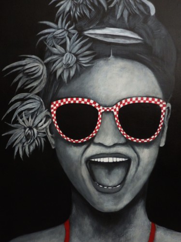 Painting titled "FUNNY GIRL" by Zaza, Original Artwork
