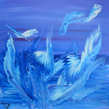 Schilderij getiteld "Wild wings" door Isabelle Vobmann, Origineel Kunstwerk, Acryl