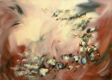Peinture intitulée "Le souffle de l'ange" par Isabelle Vobmann, Œuvre d'art originale, Acrylique